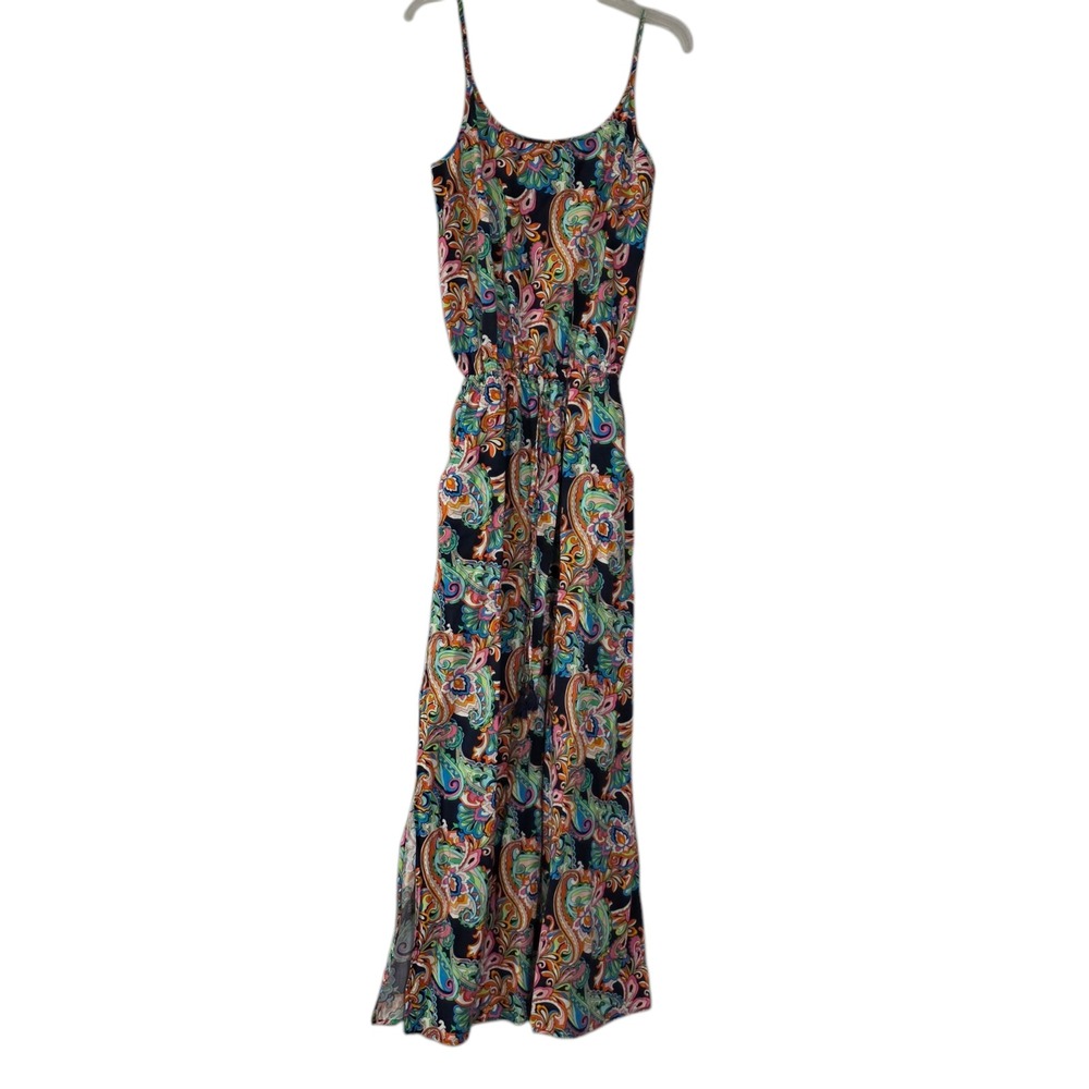 Tommy Bahama maxi Dress Womens Multicolor Small Rayon Paisley Spaghetti Straps